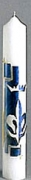 Marienkerze 400 x 60 mm, Lilie weiß-blau