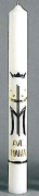 Marienkerze 600 x 60 mm, Kreuz M mit AVE MARIA