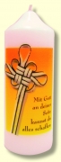 Spruchkerze 165 x 60 mm, Mit Gott an deiner Seite kannst du alles schaffen