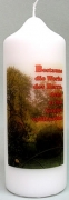 Spruchkerze 165 x 60 mm, Bestaune die Werke des Herrn, denn er hat Großes vollbracht