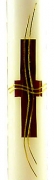 Taufkerze 400 x 40 mm, handverziert bordeaux-gold