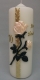 Geburtstagskerze mit Rose in apricot mit Jahreszahl