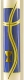 Kommunionkerze 400 x 40 mm, handverziert blau-gold, mit Kreuz und Kelch in gold
