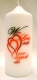 Spruchkerze 165 x 60 mm, Wer Liebe teilt, verdoppelt sie