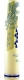 Taufkerze 400 x 40 mm, Kreuz mit Wachsauflage blau-weiß, Kreuz-Taube, Wasser - Fische